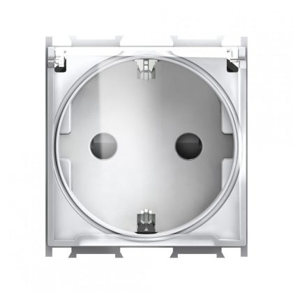 TEM utičnica šuko 2M 16A s prozirnim poklopcem bijela