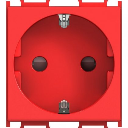 TEM utičnica šuko 2M 16A sa zaštitom crvena