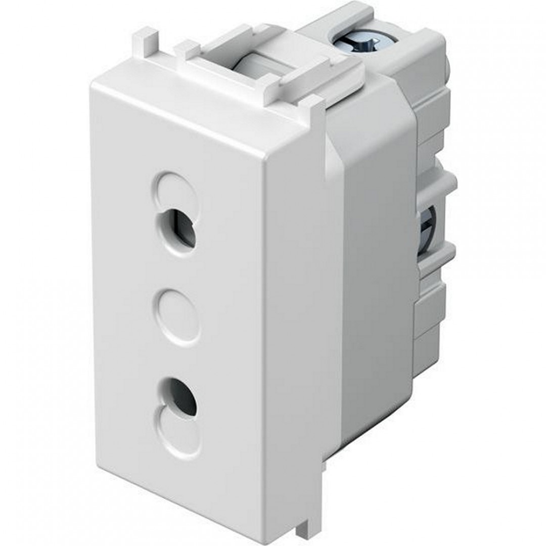 TEM Čatež euro utičnica 1M 10A 2P bijela sa zaštitom